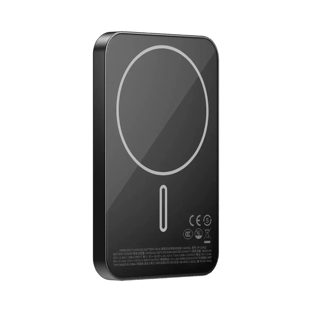 Ezzat 1-Power Q.Pass 5000mAh Qi2 Magnetic Wireless Battery Pack (Black)