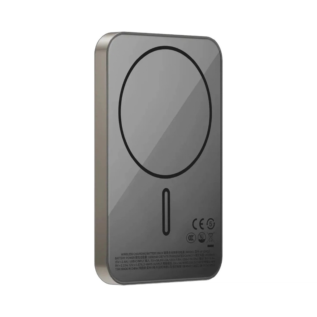 Ezzat 1-Power Q.Pass 5000mAh Qi2 Magnetic Wireless Battery Pack (Titanium)