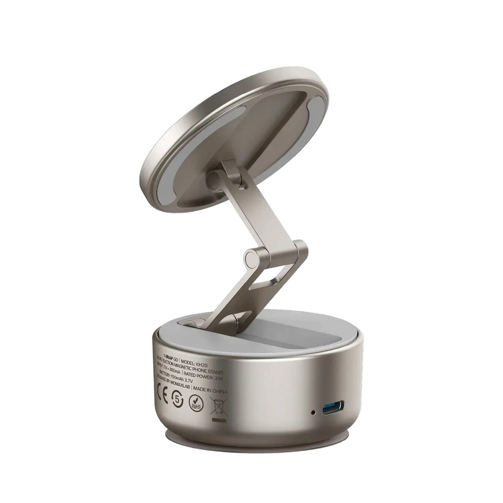 Ezzat 1-SNAP GO Auto Suction Magnetic Phone Stand - Titanium