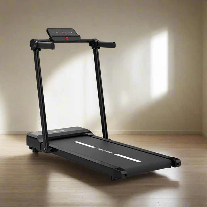 Smart Foldable Home Treadmill Supports up to 110 kg - Black Grey