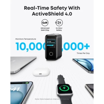 Anker Charger (140W, 4-Ports, PD 3.1) with USB-C Cable - Dark Grey