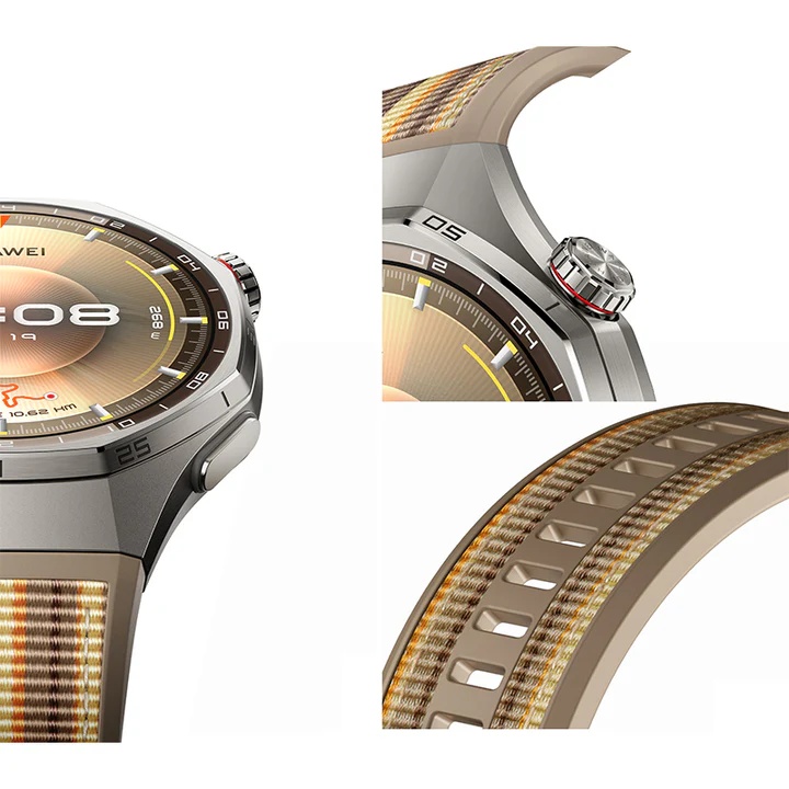 Huawei Watch GT 6 Pro 46mm, Brown Woven Strap - Titanium