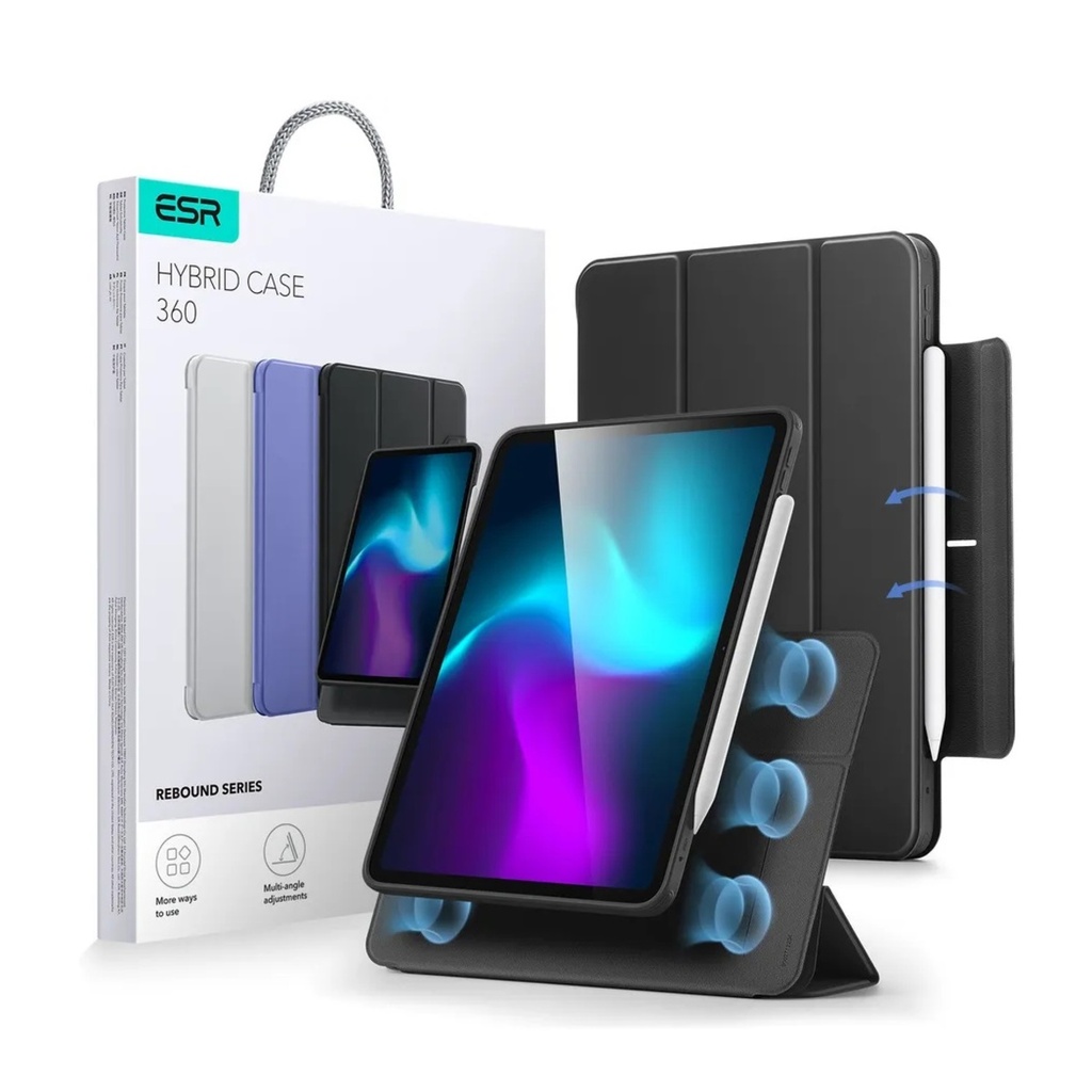ESR Rebound Hybrid 360 Case - Apple iPad Air 13" 2024 1st Gen / 2nd Gen / Black