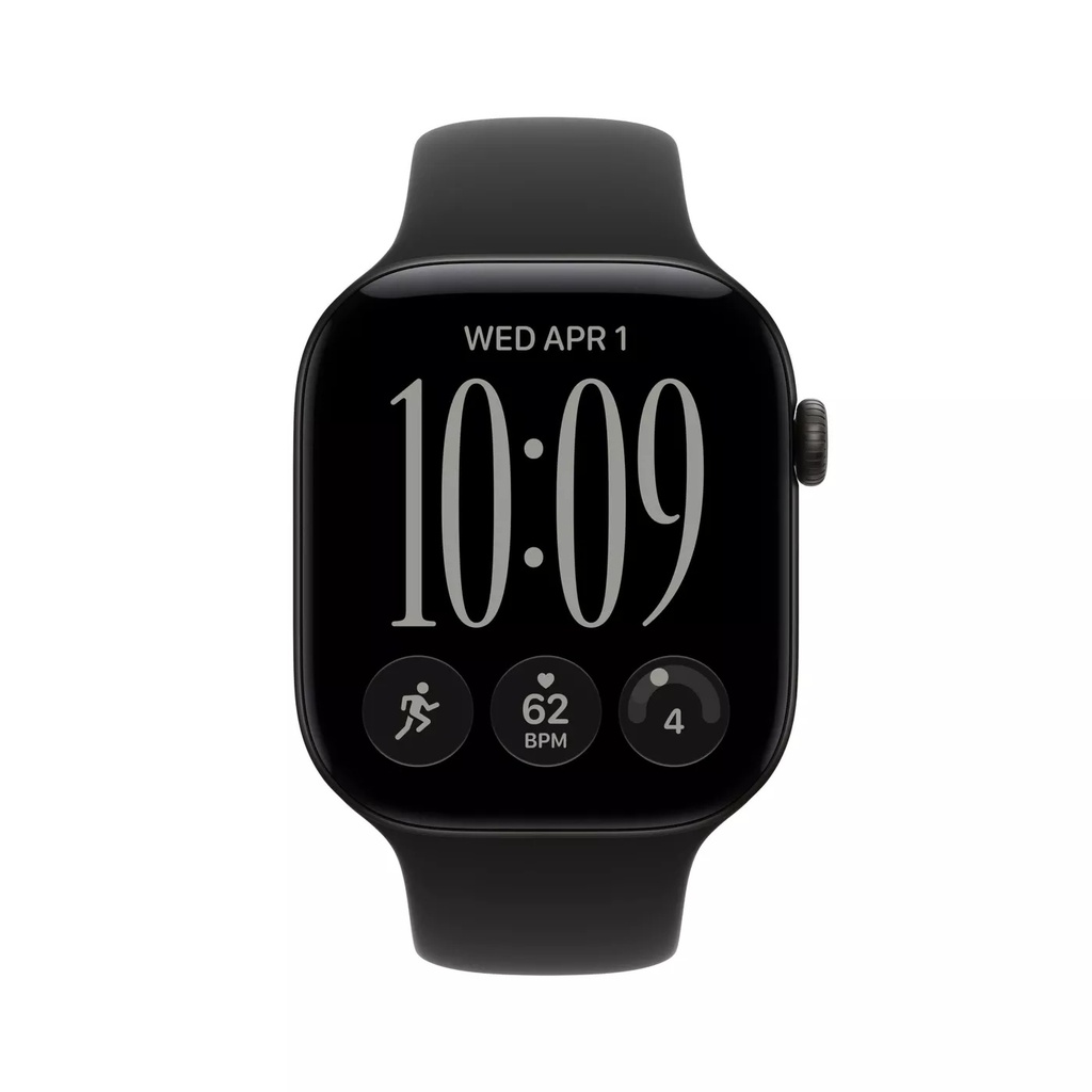 Apple Watch Series 12 46mm Black Aluminium Case with Black Sport Band - S/M