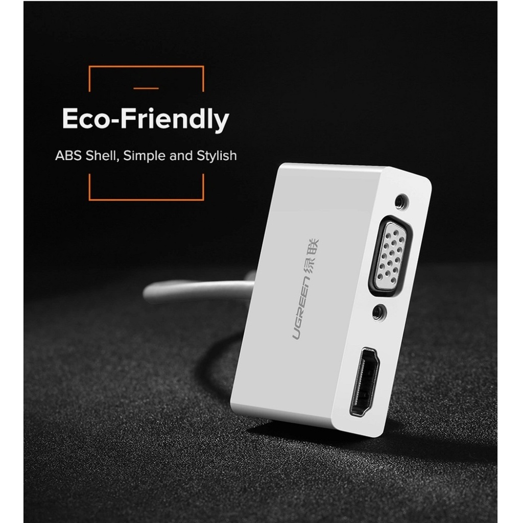 UGREEN USB Type C to HDMI + VGA Converter (White)