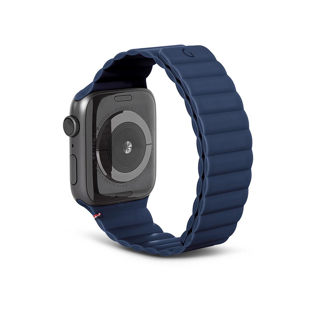 سوار ساعة Apple Watch مقاس 49/45/44/42 مم من سلسلة 1/8/SE/Ultra مصنوع من السيليكون المغناطيسي - أزرق داكن غير لامع