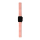 سوار ساعة Apple Watch مقاس 49/45/44/42 مم من سلسلة 1/8/SE/Ultra من السيليكون المغناطيسي الخفيف بلون الخوخ واللؤلؤ