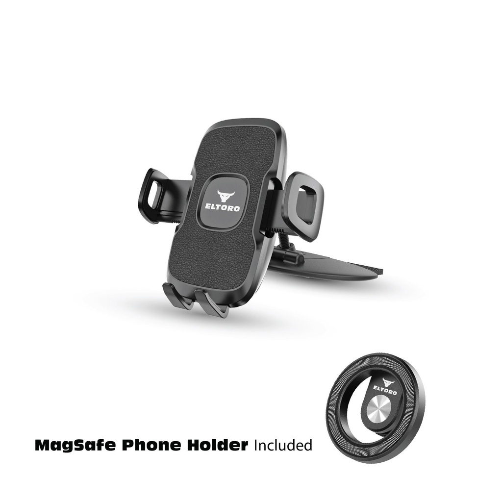 حامل سيارة Eltoro CD + حامل هاتف MagSafe - أسود