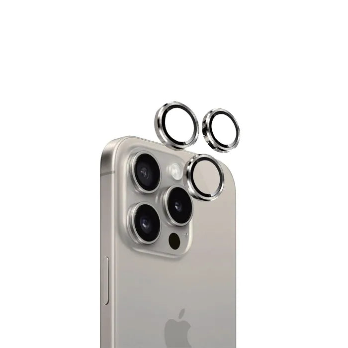 حلقات معدنية فردية لحماية عدسة الكاميرا من Eltoro لهاتف iPhone 15 Pro 6.1/6.7 - من التيتانيوم الطبيعي