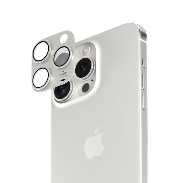 عدسة كاميرا Smartix Premium المصنوعة من الألومنيوم لهاتف iPhone 15 Pro/Pro Max - تيتانيوم أسود.