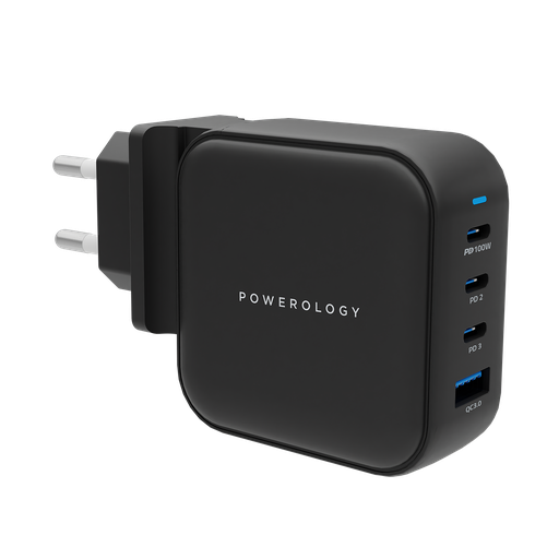 باور بانك باورولوجي فائق الصغر، سعة 10000 مللي أمبير/ساعة، 20 واط، PD وQC3.0، USB-A وUSB-C - تيتانيوم