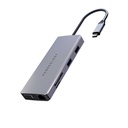 موزع USB-C متعدد الشاشات 11 في 1 وحامل كمبيوتر محمول من باورولوجي - رمادي