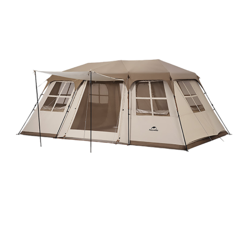 خيمة Naturehike Village 13 تتسع من 5 إلى 8 أشخاص (مع عمود القاعة) - بني