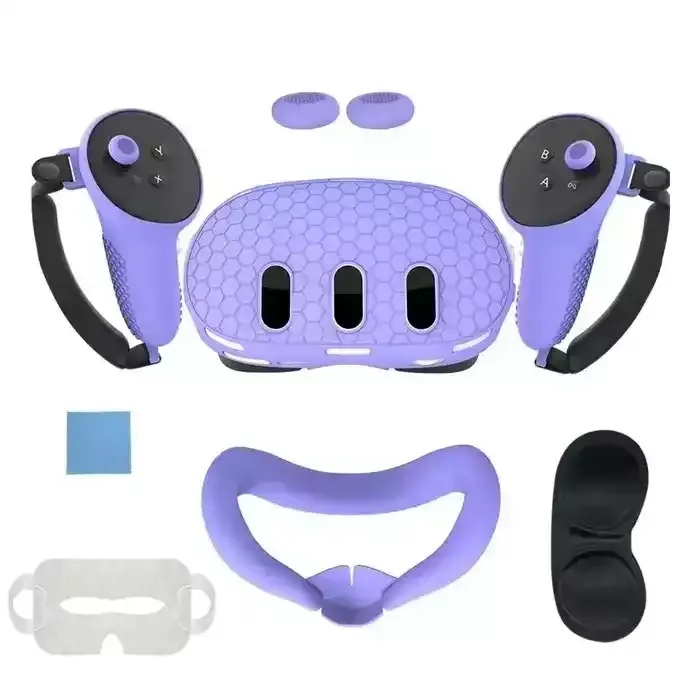 Silicone Kit For Meta Quest 3 With Pp Bag - Purple
