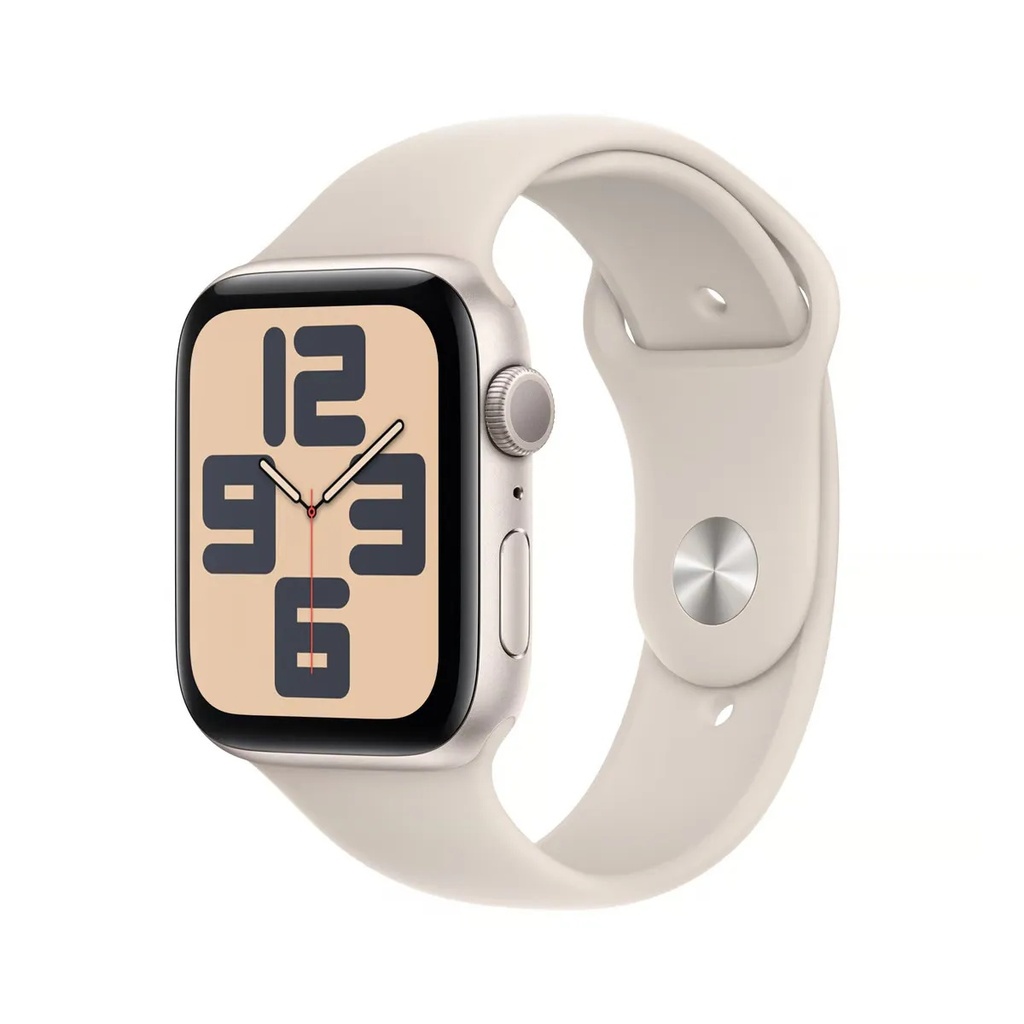 Apple Watch SE 2nd Gen GPS 44mm Starlight Aluminium Case with Starlight Sport Band - M/L