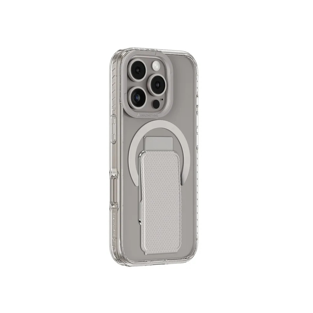جراب AmazingThing Titan Pro + حامل MagSafe لهاتف iPhone 16 Pro مقاس 6.3 بوصة - رمادي