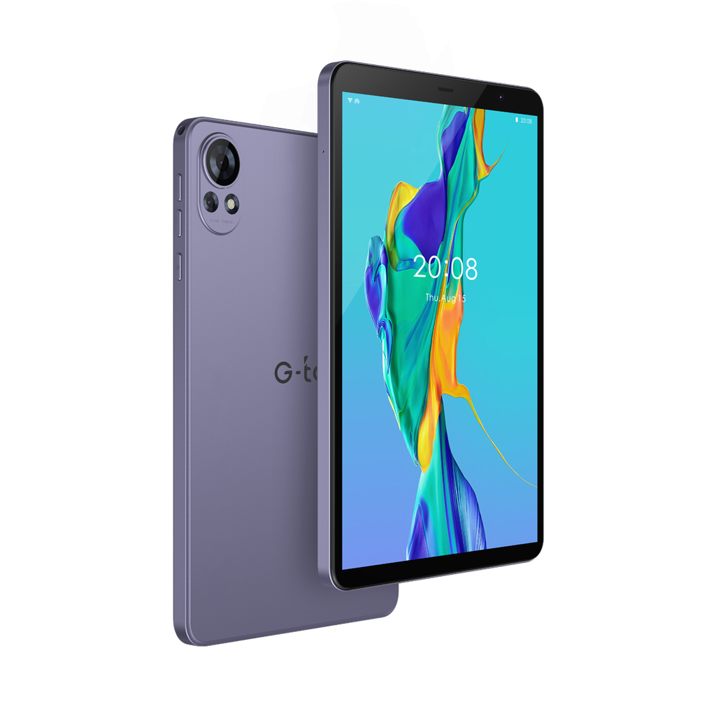 G-Tab T8 8.0-Inch, Quad Core, 4GB +128GB, Android 14.0, Camera 2.0MP + 5.0MP, Battery 4000mAh, WiFi Network. Free: Screen Protector - Purple