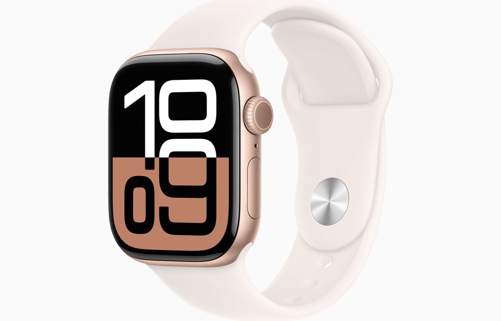 Apple Watch Series 10 GPS 42mm Rose Gold Aluminium Case with Light Blush Sport Band- S/M