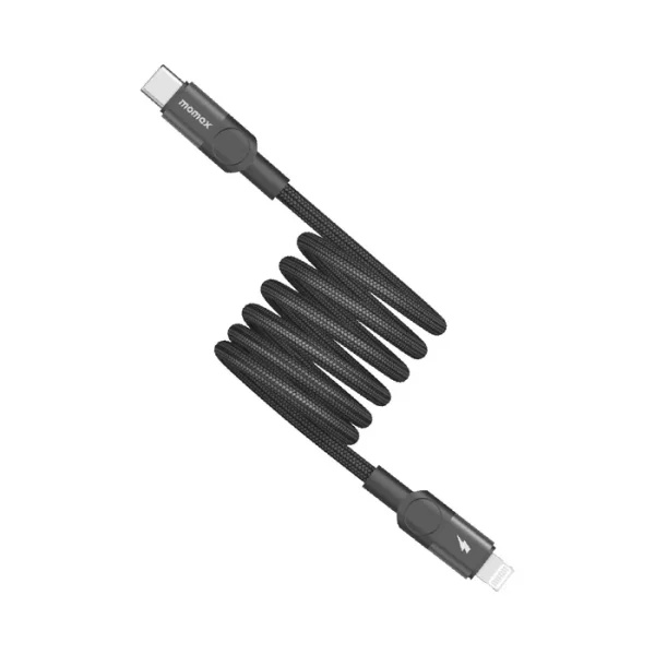 كابل مغناطيسي MOMAX Mag.link USB-C إلى C وLightning بطول 1 متر (تيتانيوم صحراوي)