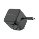 MOMAX 1-Charge+ 1-Port GaN 35W charger with Retractable USB-C Cable (Black)
