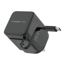 MOMAX 1-Charge+ 1-Port GaN 65W charger with Retractable USB-C Cable (Black)