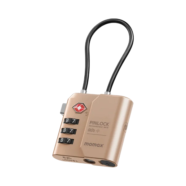 MOMAX PinLock TSA Padlock Find my locator (Desert Titanium)