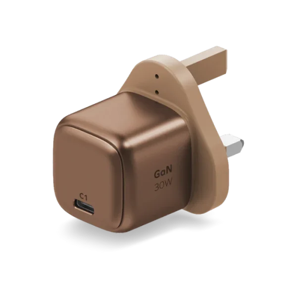 MOMAX 1-Charge 1-Port GaN 30W charger (UK) (Desert Titanium)