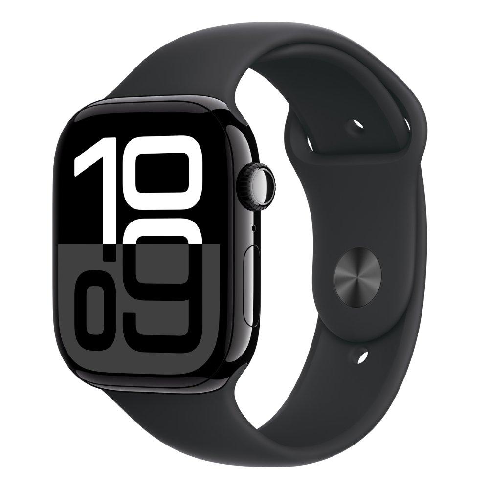 Apple Watch Series 10 with Sport Band - LTPO OLED 64GB 42mm Bluetooth Wi-Fi - Cellular Jet Black