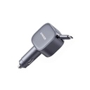 Anker Nano Car Charger (75W, USB-C Port, Built-in Retractable USB-C Cable) - Silver