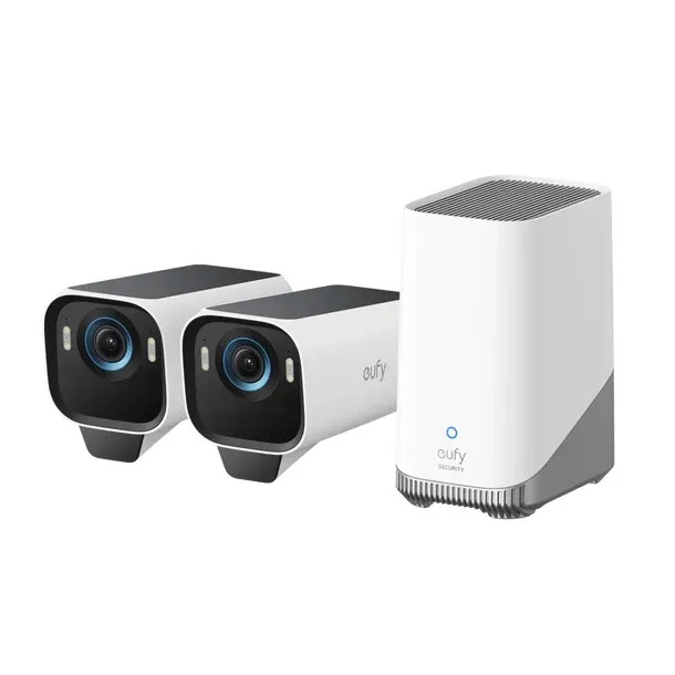 كاميرا EufyCam S3 Pro 4K (طقم كاميرتين) - أسود وأبيض