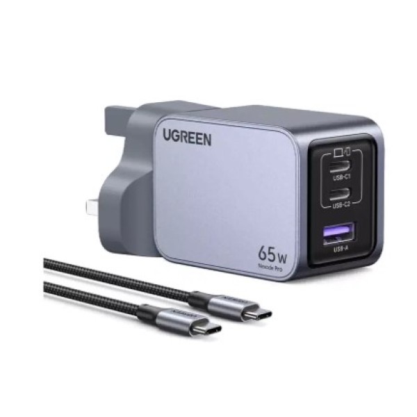 UGREEN Nexode Pro 65W 3-Port GaN Fast Charger UK 25872