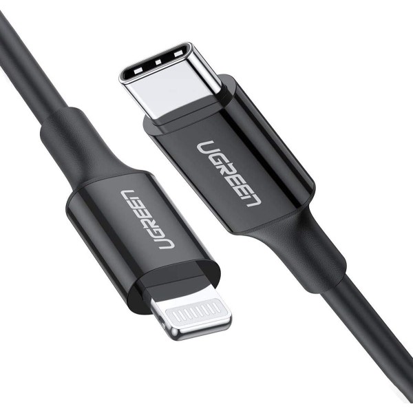 UGREEN USB-C to Lightning Cable Rubber Shell 2m (Black)US171
