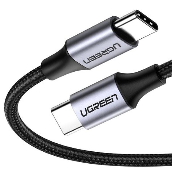 UGREEN USB-C to USB-C Round Cable Nickel Plating Aluminum Shell 1m (Gray Black)US261
