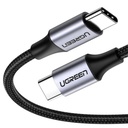 UGREEN USB-C to USB-C Round Cable Nickel Plating Aluminum Shell 1m (Gray Black)US261