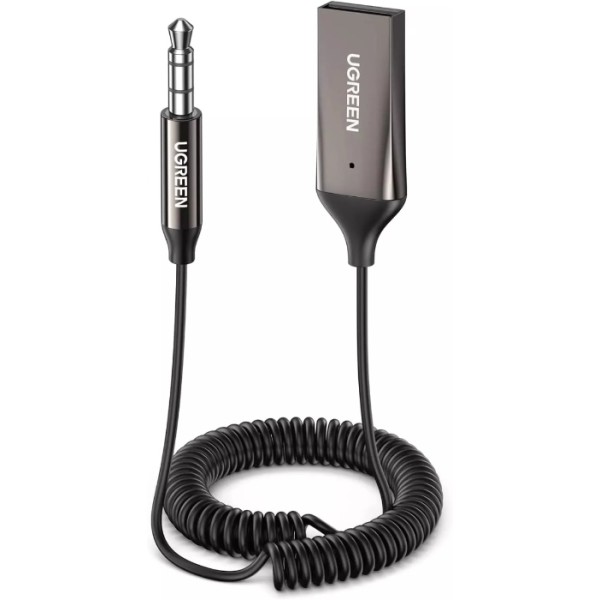 UGREEN Bluetooth Car Receiver Aux with Mic (Space Gray)