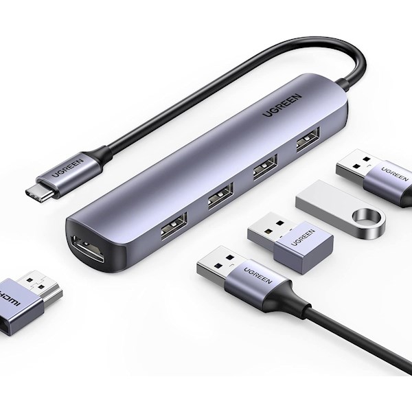 UGREEN USB-C to 4*USB 3.0+HDMI Adapter