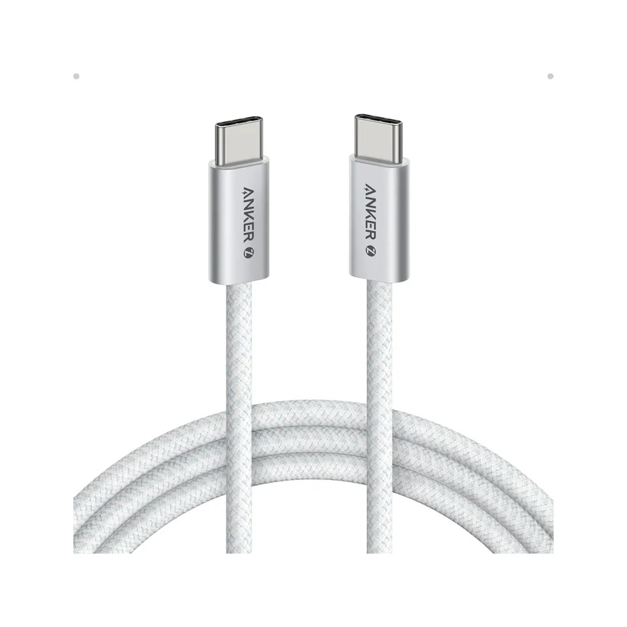Anker Zolo USB-C to USB-C Cable 240W Braided (0.9m/3ft) -White New!