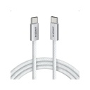 Anker Zolo USB-C to USB-C Cable 240W Braided (0.9m/3ft) -White New!