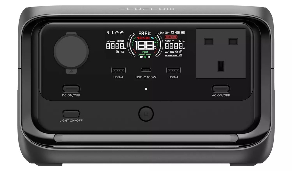 EcoFlow RIVER 3 Plus Portable Power Station 286Wh capacity 600W output, X-Boost up to 1200W