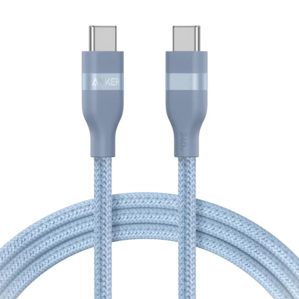 Anker USB-C to USB-C Cable 240W (Upcycled-Braided) (1.8m/6ft) - Blue