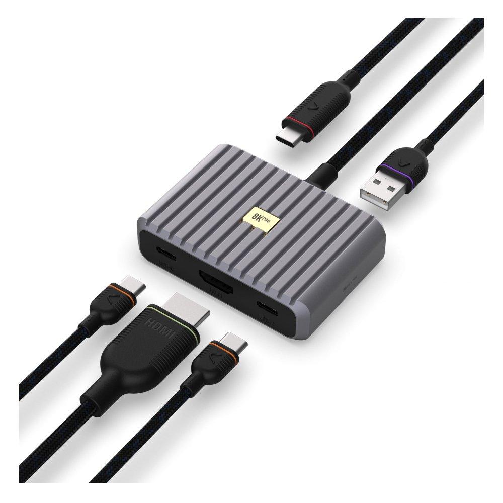 UNISYNK 5 Port USB-C Hub 8K Pro, 100W, 10397 – Grey