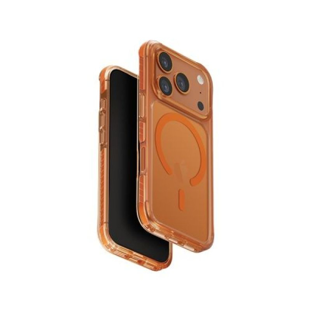 UNIQ Hybrid iPhone 17 Pro (2025) 6.3-inch Magclick Charging Lifepro Xtreme (Af) - Frost Clear/Volt Orange (Frost Clear/Volt Orange)