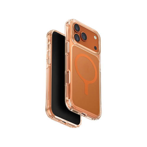 UNIQ Hybrid iPhone 17 Pro Max (2025) 6.9-inch Magclick Charging Lifepro Xtreme (Af) - Frost Clear/Volt Orange (Frost Clear/Volt Orange)