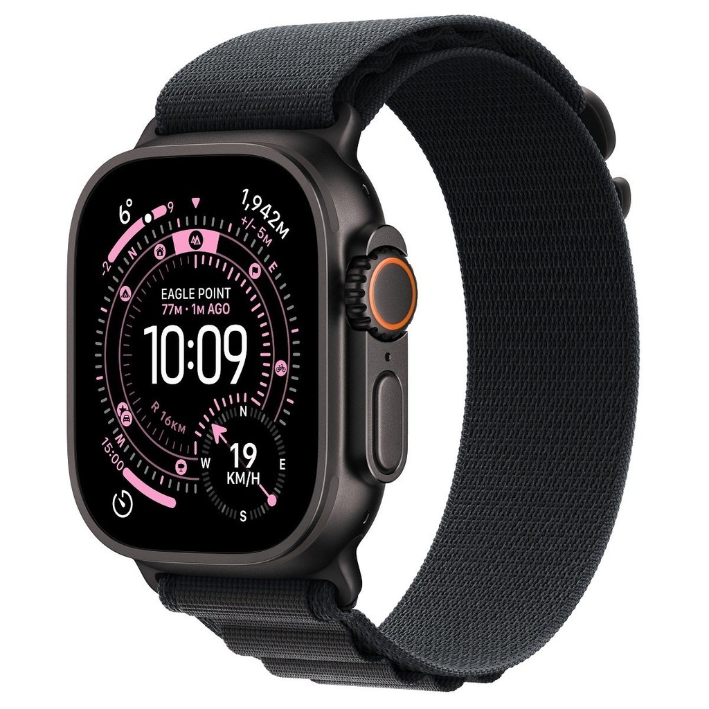 Apple Watch Ultra 3 GPS + Cellular 49mm Black Titanium Case with Black Alpine Loop - Medium