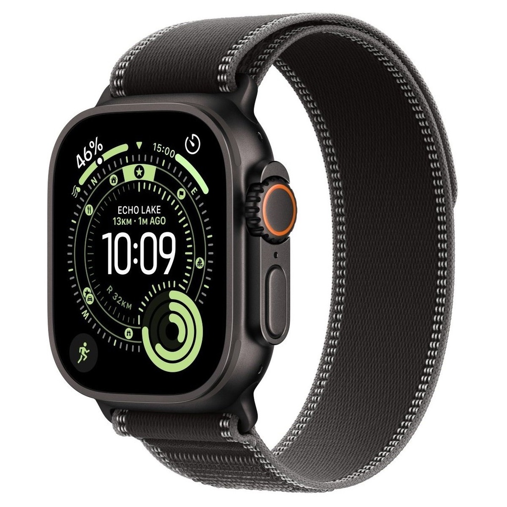 Apple Watch Ultra 3 GPS + Cellular 49mm Black Titanium Case with Black/Charcoal Trail Loop - M/L