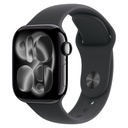 Apple Watch Series 11 GPS + Cellular 42mm Jet Black Aluminium Case with Black Sport Band - S/M