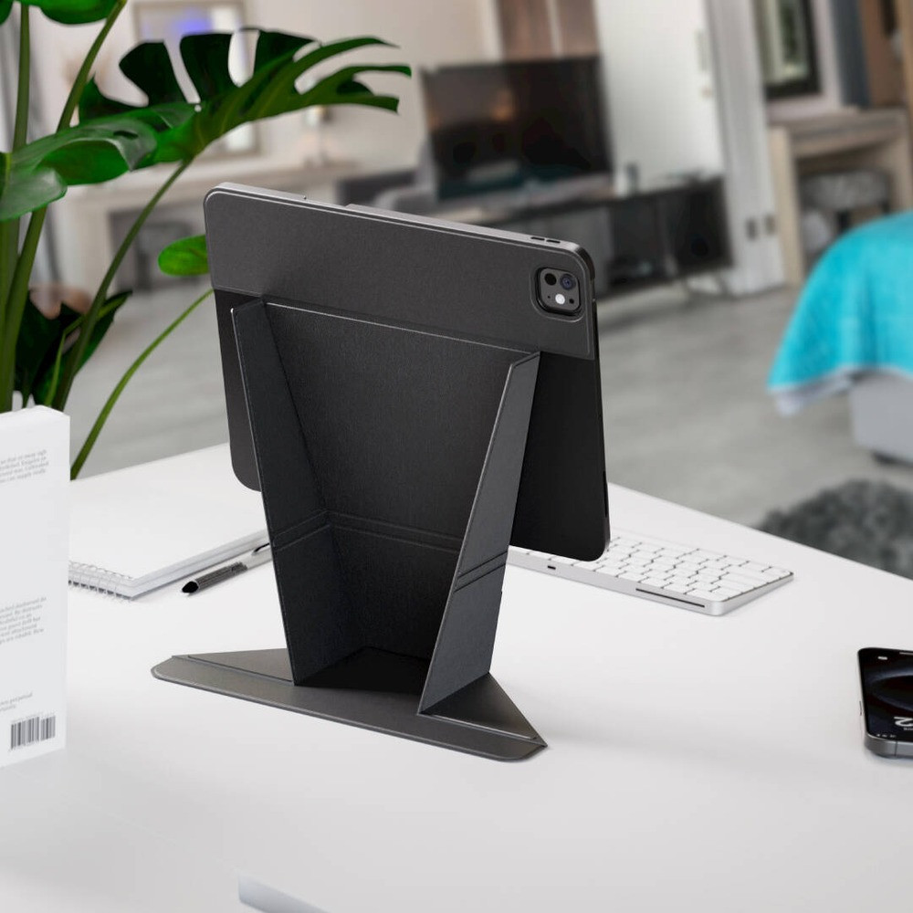 Blupebble Tokyo 13-inch iPad Pro Case, Smart Tri-Fold Stand, Adjustable Elevated Viewing, Foldable Protective Cover - Black