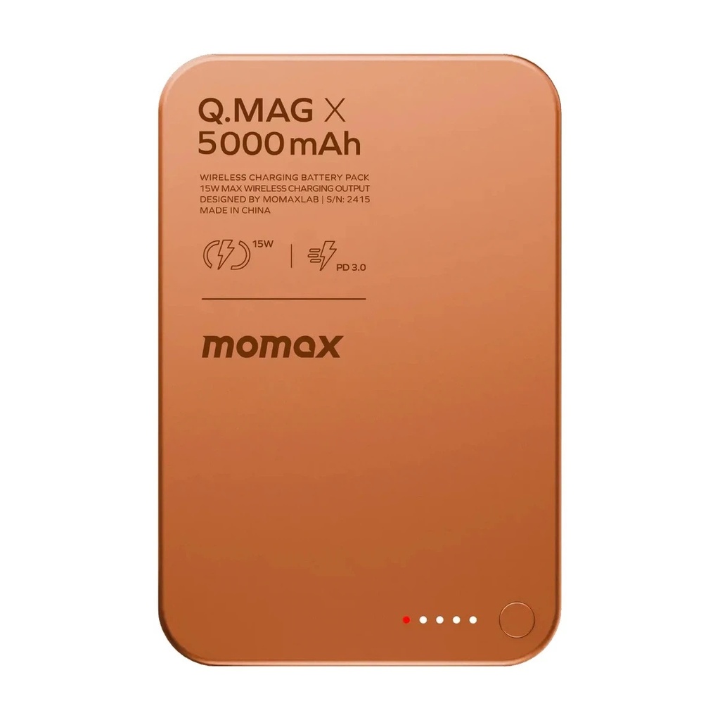 Momax Q. Mag X 5000mAh ultra Slim Wireless Battery Pack - Orange