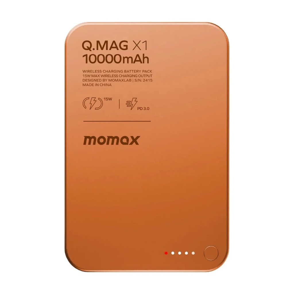 Momax Q.Mag X1 10000mAh Magsafe Wireless Battery Pack - Orange