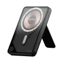 Momax 1-Power X Pro Magnetic Wireless Battery Pack (5000mAh) with Stand and Built-in USB-C Cable (Black)